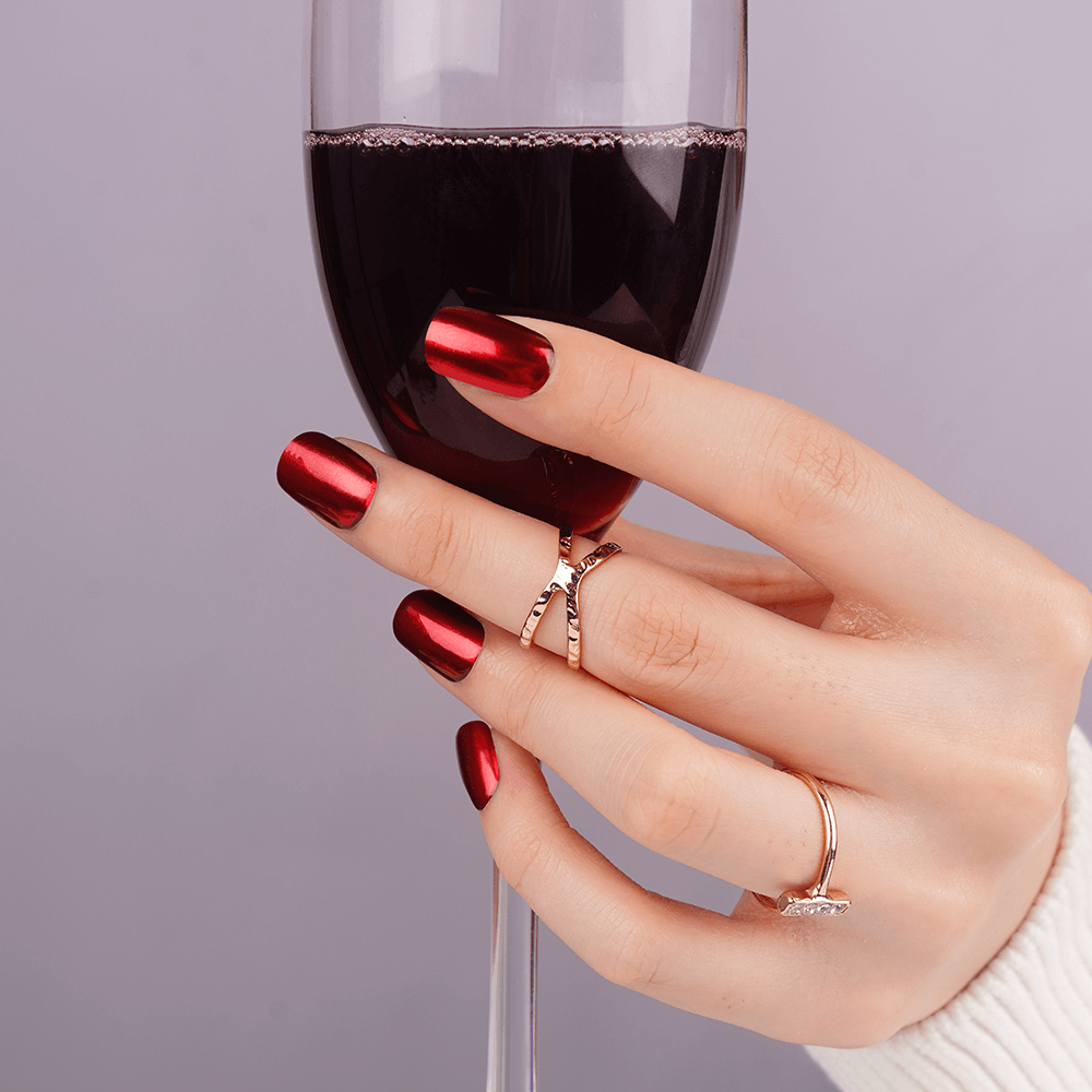 Fiery Scarlet Semi-Cured Gel Nail Strips | Red Blaze-2794