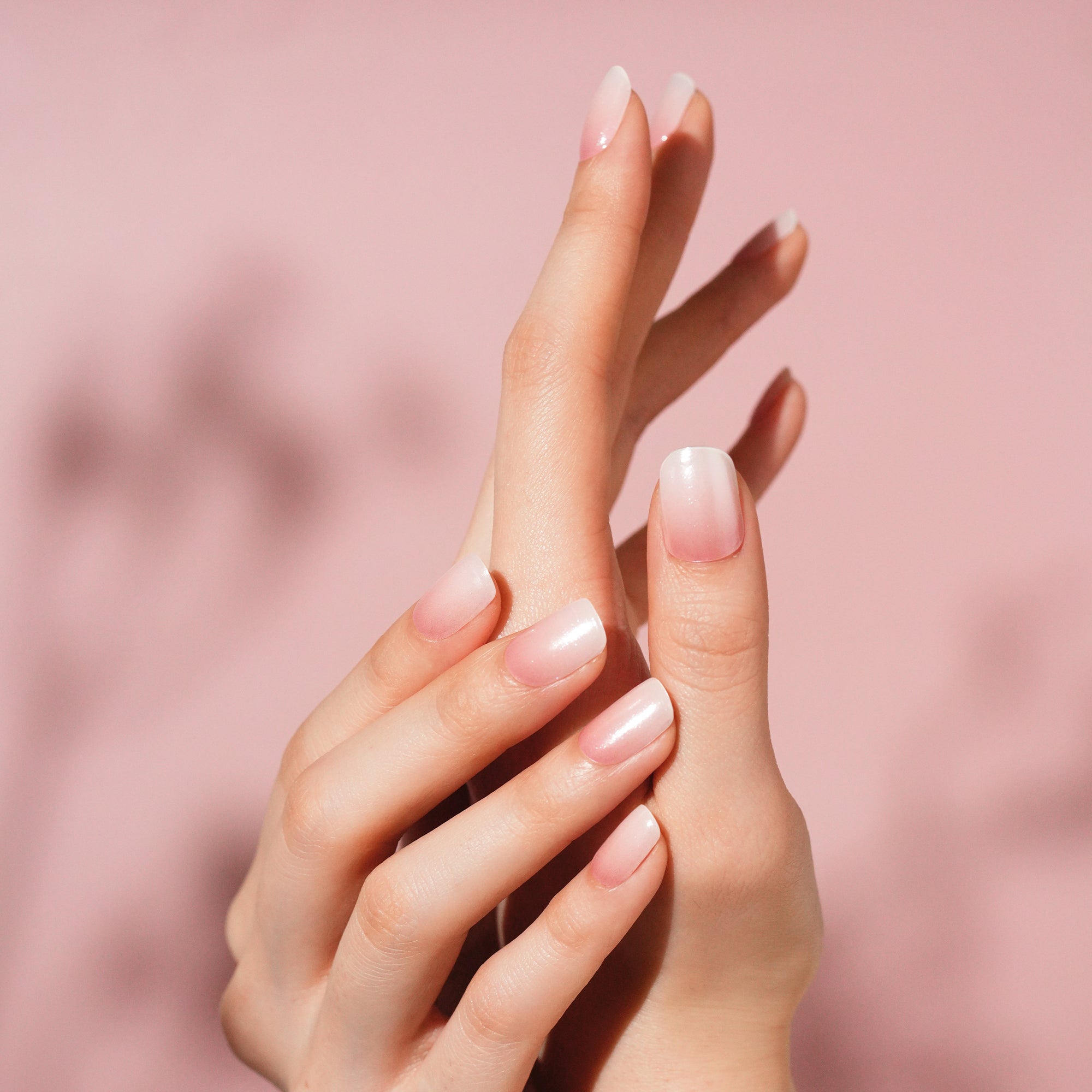 Pearlescent Nude Gel Nail Strips with Ethereal Chrome Glow | Ethereal Sheen - 2873