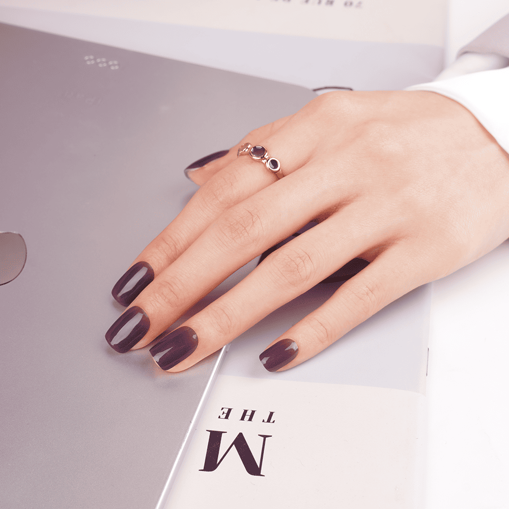 Soft Mauve Gradient Semi-Cured Gel Nail Strips | Mist Mauve-2800