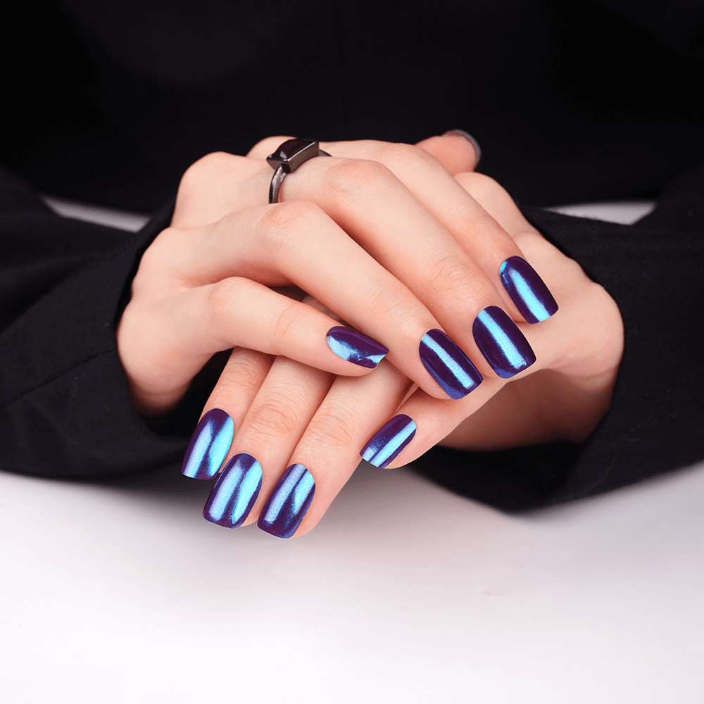 Deep Burgundy Shimmer Semi-Cured Gel Nail Strips | Wine Flash-2820