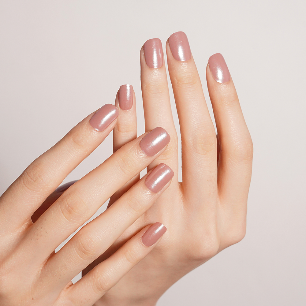 Warm Elegance with a Modern Glow Gel Nail Strips | Sepia Shine-2830