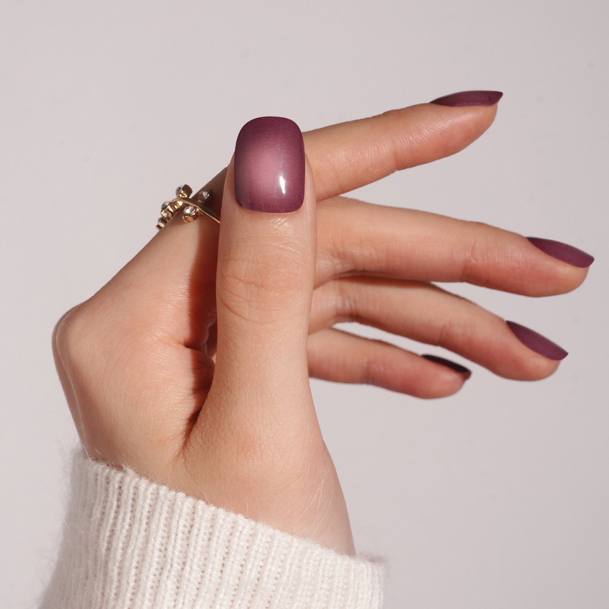 Soft Mauve Plum Gel Nail Strips | Plum Mist-2837